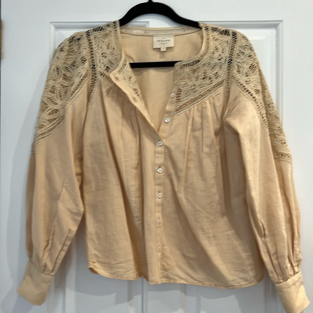 Sezane blouse size medium. Peachy/cream.